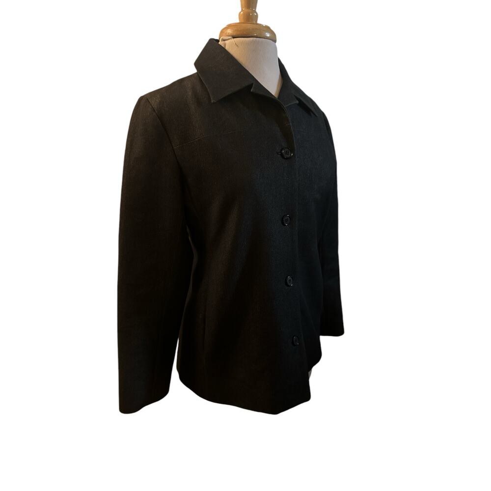 Women 8 Shin Choi Gray Blazer Jacket Coat 4-Button Work Suit Career Cotton